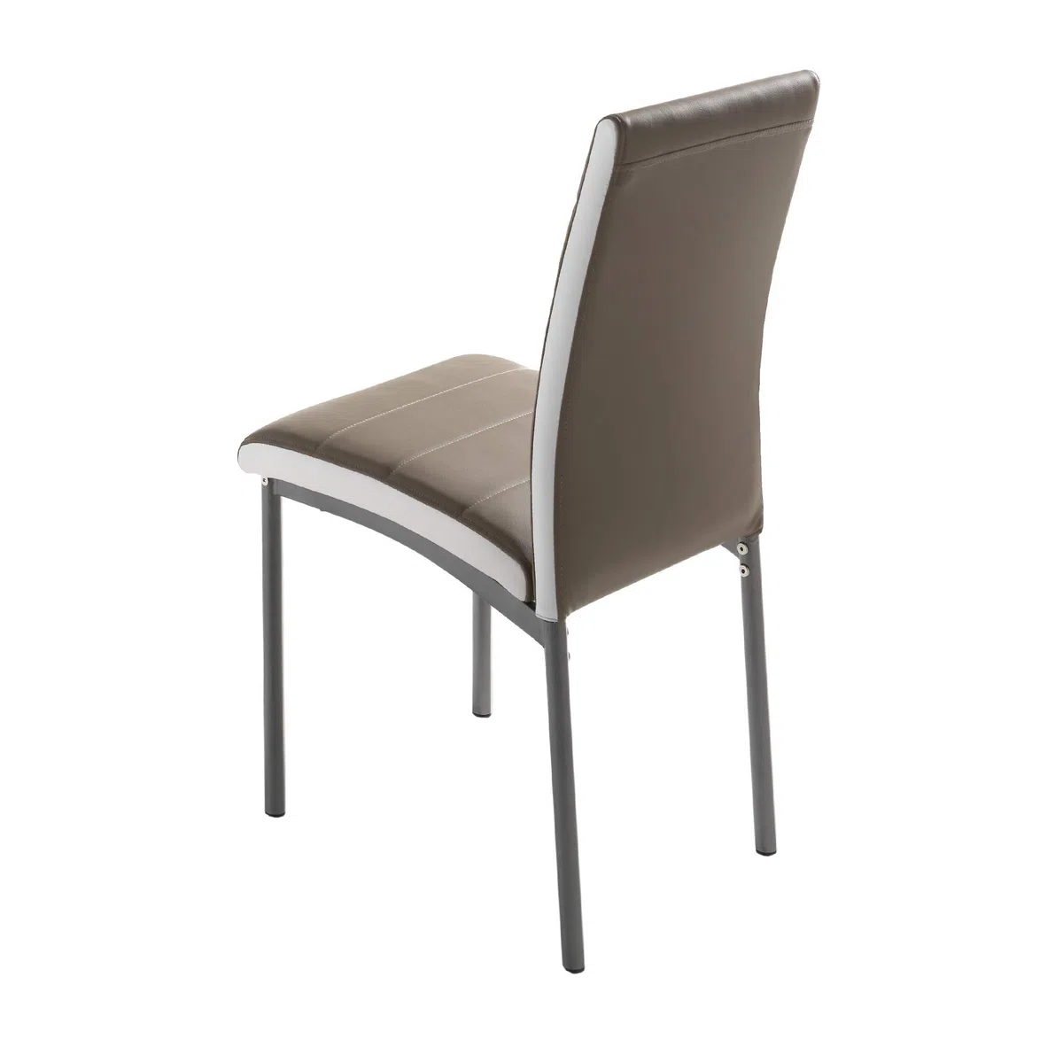 MOMMA HOME Set de 4 Sillas - Modelo Camelia - Color Camel/Blanco - Material Ecopiel/Metal - Medidas 45 x 54 x 92 cm