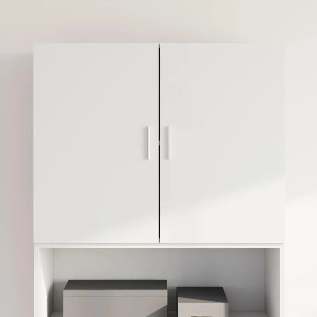 vidaXL Armario de Pared Madera de ingeniería Blanco 80x42,5x64 cm, Armario de Almacenamiento, Armario de Pared Colgante, Armario de Almacenamiento Flotante