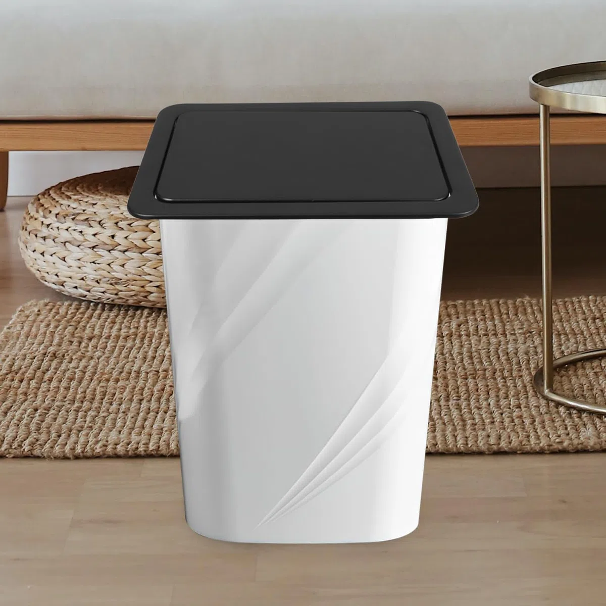 POPETPOP Tapa De Basura Empotrada De Acero Inoxidable Para Cubo De Basura Cocina Y Lavabo Tapa De Cubo Con Diseño De Flip Fácil Instalación 10.78X7.48X1.29 Pulgadas