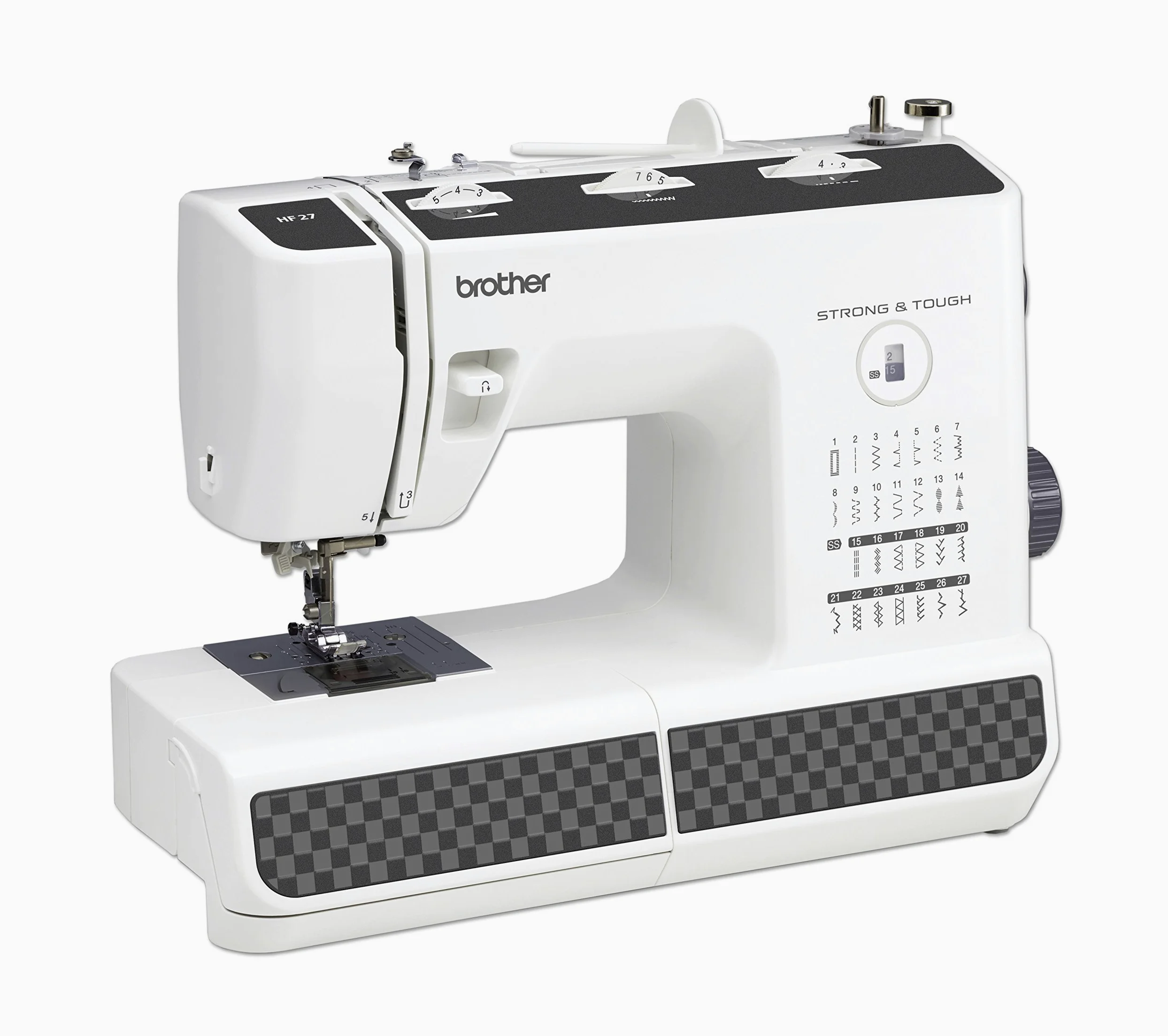 Brother HF27 - Máquina de Coser Acero Inoxidable, 44 x 20 x 33 cm, Color Negro/Blanco