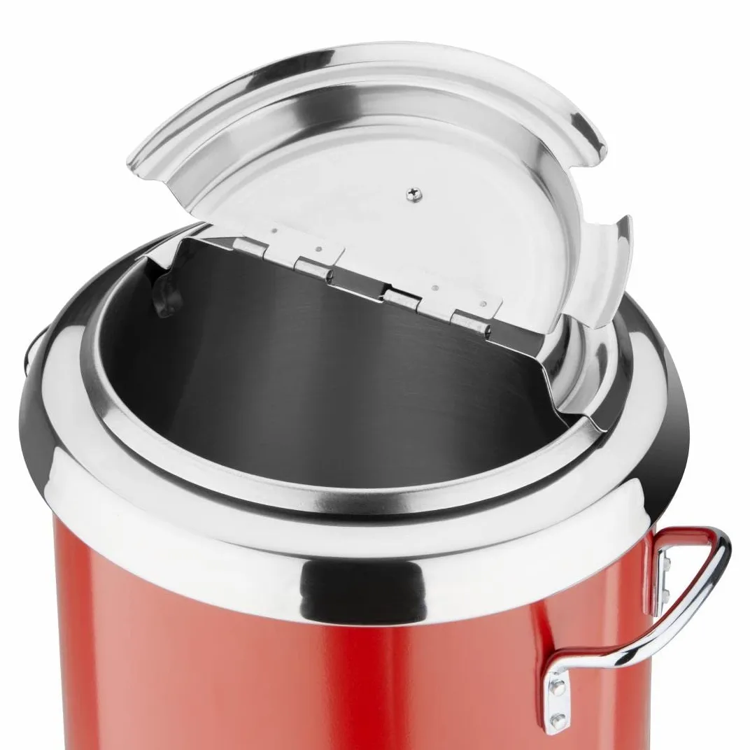 Buffalo - Olla sopera eléctrica de acero inoxidable con asas de 5,7 l, 348 x 255 mm. Color rojo