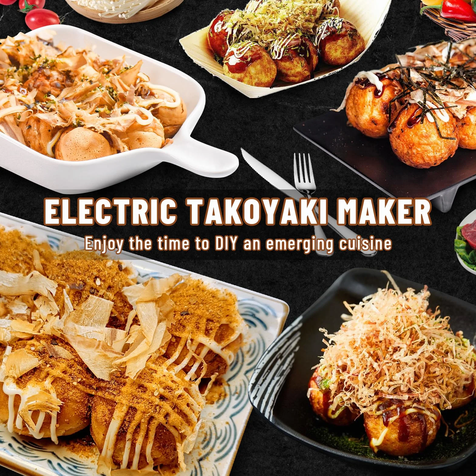 BAOSHISHAN Takoyaki - Máquina eléctrica de bolas de pulpo, 20 agujeros, dispositivo Takoyaki para el hogar, 220 V