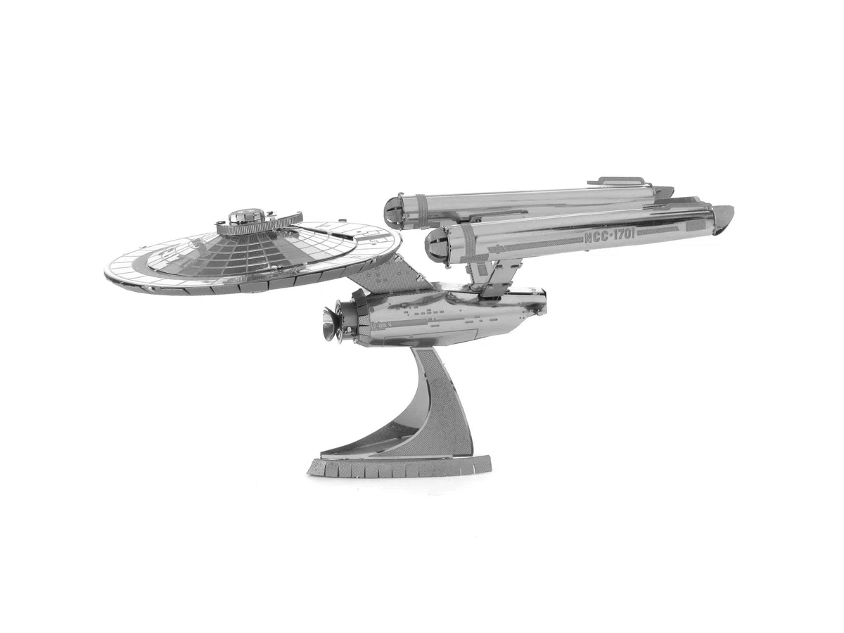 Metal Earth Puzzle 3D Nave Espacial Uss Enterprise Ncc-1701. Rompecabezas De Metal De Star Trek. Maquetas Para Construir Para Adultos Nivel Desafiante De 12.7 X 6 X 6 Cm