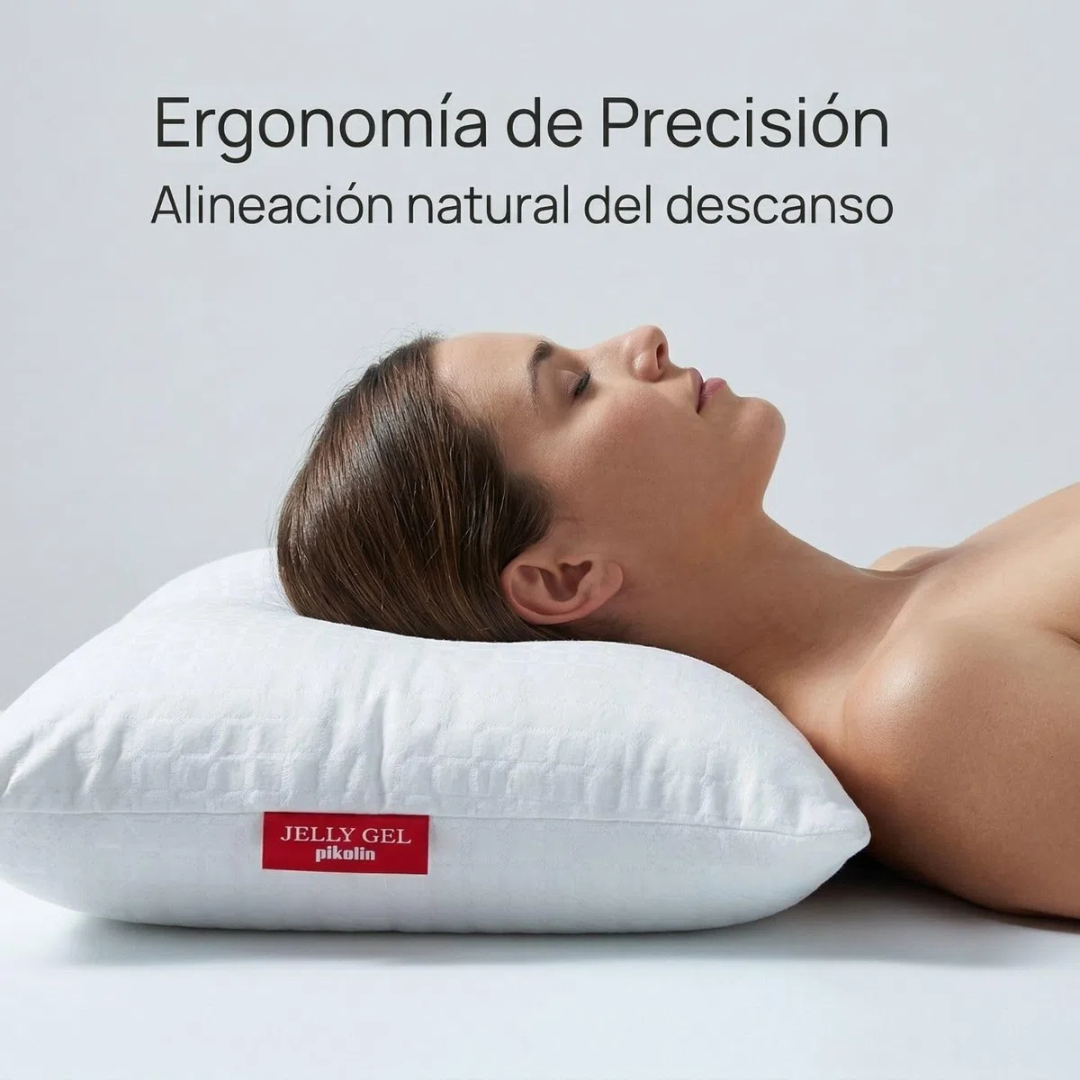 PIKOLIN - Almohada Viscoelástica 70 cm con Memory Gel Premium JellyGel - Efecto Fresco, Firmeza Media, Ergonómica Cervical, Transpirable e Hipoalergénica