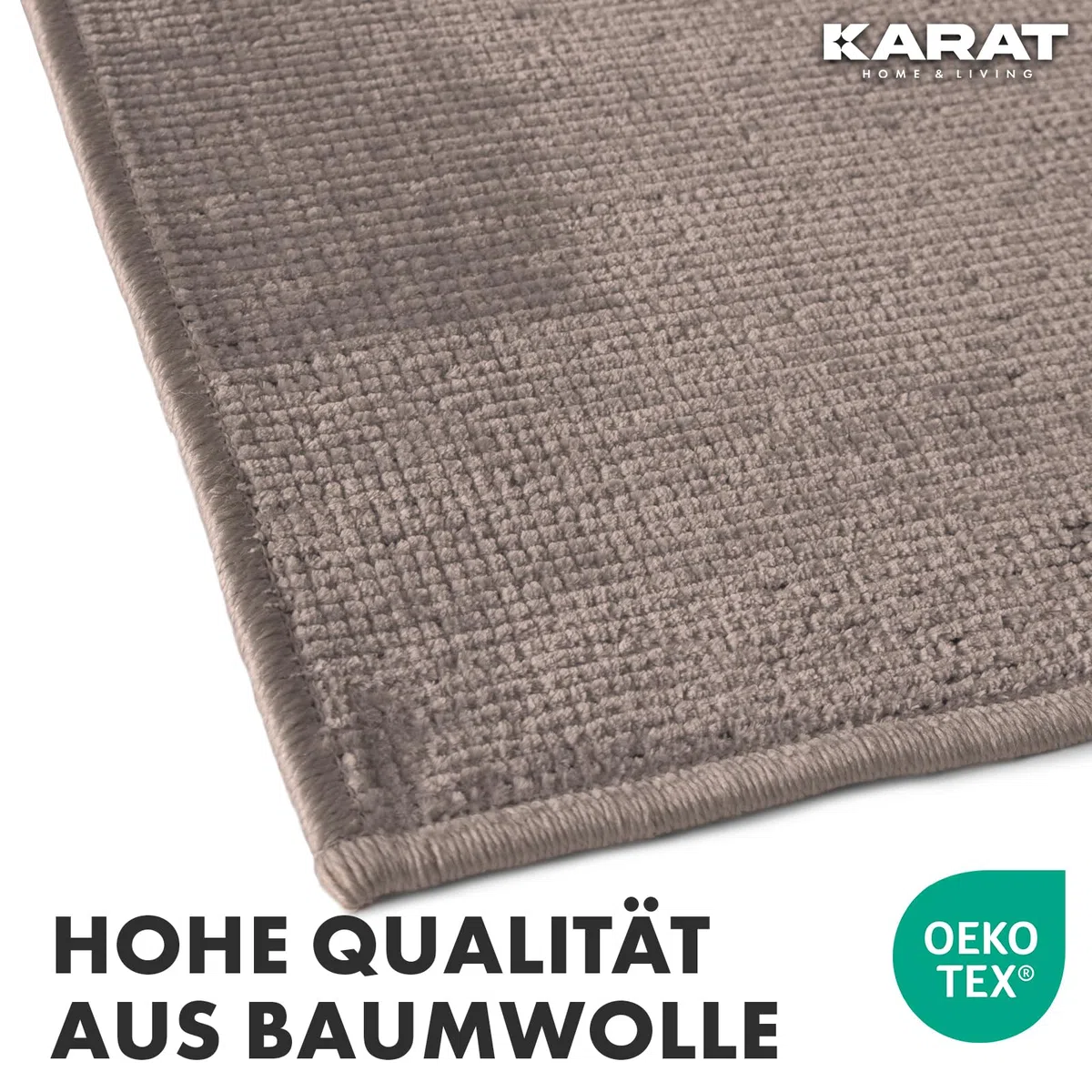 Karat Alfombra de Pasillo Tejida, 80 x 350 cm, Color Marrón, mullida de algodón, para Cocina, Pasillo y salón, Pasillo o Cocina, Pasillo (Azade)
