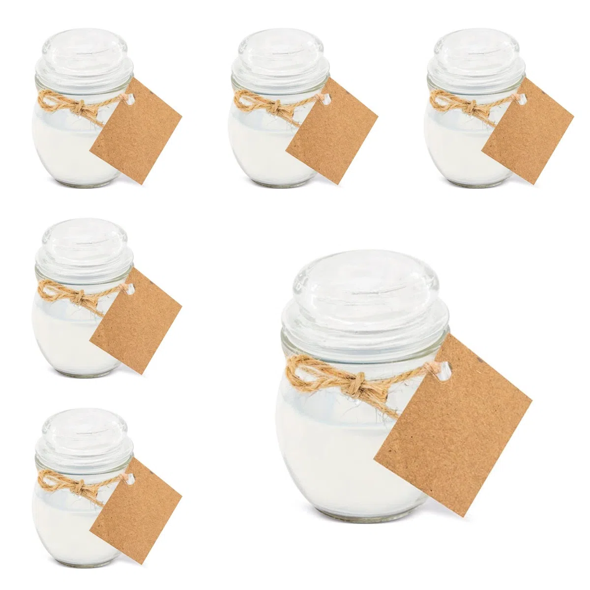 Deliex. Velas aromáticas perfumadas. Vela ambientador decorativa y perfumada en cristal. Detalles para invitados bodas, cafe, coco o rosas (25 UNIDADES, BLANCA)