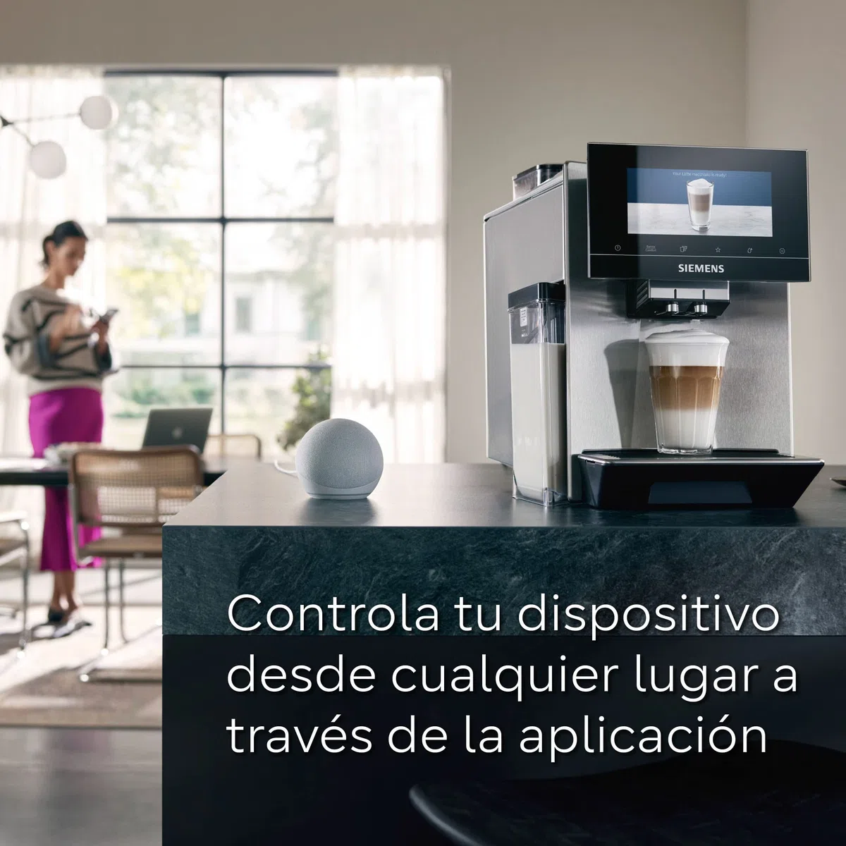 Siemens - Cafetera Superautomática, EQ700, Pantalla iSelect de 5", coffeWorld, Molinillo, Home Connect, Acero Inoxidable, TQ707R03